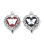Сплавочные коннекторы для размещения стразов, с эмалью, стойки покрытие, без кадмия, без никеля и без свинца, сердце с бабочкой