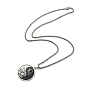 304 Stainless Steel Enamel Yin Yang with Sun & Moon Pendant Necklaces, Box Chains Necklaces for Women Men