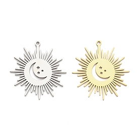 201 подвески из нержавеющей стали, талисман солнца с луной и звездами, лазерная резка