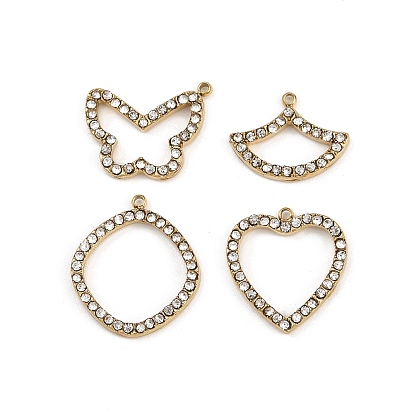 304 из нержавеющей стали горный хрусталь подвески, ионное покрытие (ip), реальный 18 k позолоченный