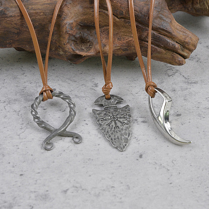 Ожерелья из сплава с подвеской из искусственной кожи