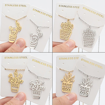 304 Подвески из нержавеющей стали в виде горшечных растений для женщин