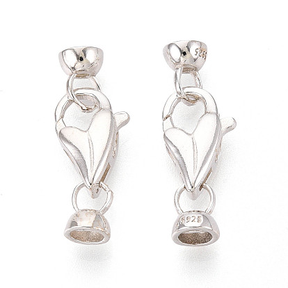 925 стерлингового серебра застежкой омар коготь, с 925 штампом и концами шнура