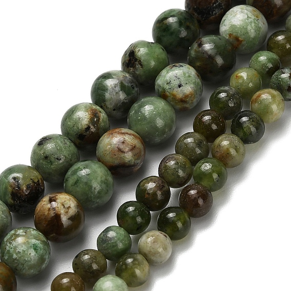 Естественный зеленый опал бисер нитей, круглые