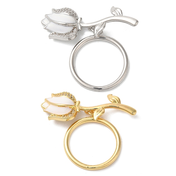 Латунные застежки-молнии из прозрачного кубического циркония, без кадмия, без никеля и без свинца, с эмалью, цветок