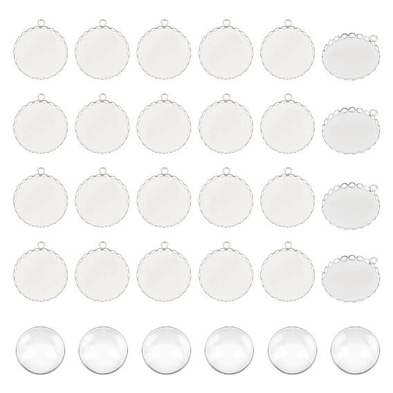 Наборы для изготовления кулонов своими руками, в том числе 316 подвесные кабошоны из хирургической нержавеющей стали и прозрачные стеклянные кабошоны