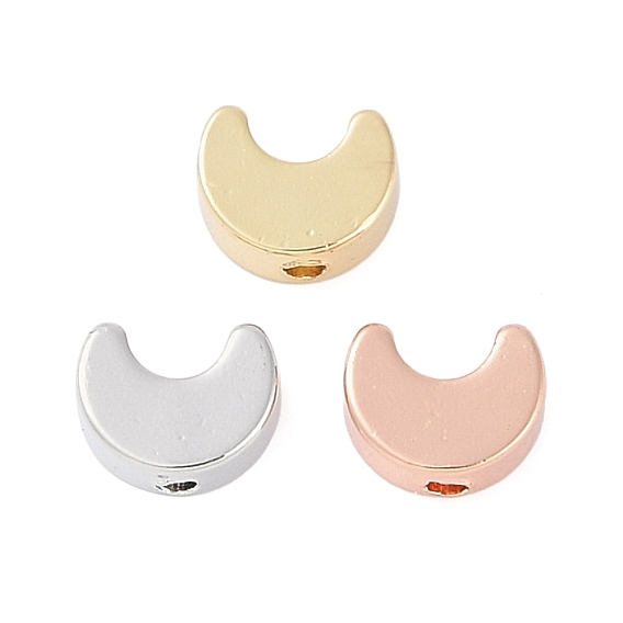 Латунные бусины, долговечный, реальный 18 k позолоченный, луна