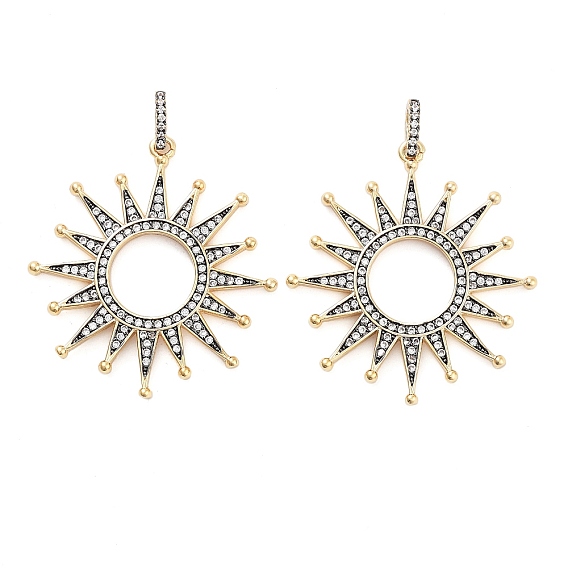 Стойка для загара, латунные микро-паве, прозрачные подвески с кубическим цирконием, долговечный, без свинца и без кадмия