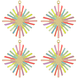 8 шт. настоящие 18k позолоченные подвески из экологически чистой латуни с эмалью, долговечный, без свинца, без кадмии и без никеля, ромбовидный шарм