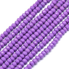 Natural Lepidolite Beads Strands, Faceted, Rondelle