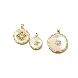 Латунные микро проложить кубического циркония подвески, с оболочкой, плоско-круглые, без кадмия и без свинца, стойки покрытие, долговечный, реальный 18 k позолоченный