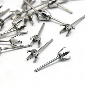 304 Stainless Steel Stud Earring Findings, 15x4mm, Pin: 0.7mm