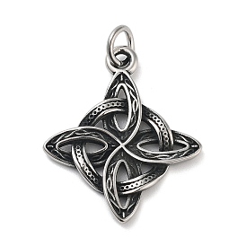 304 Stainless Steel Pendants, with Jump Ring, Polishing, Witch Knot Charm