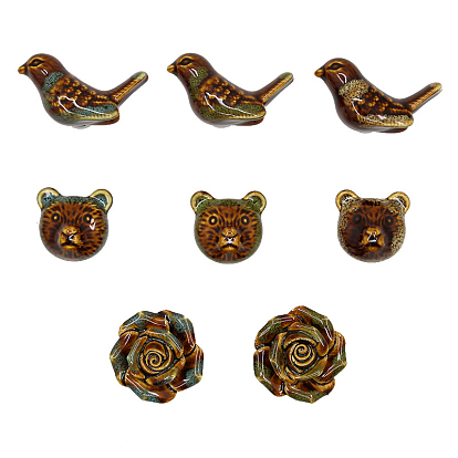 Bird/Rose/Bear Porcelain Drawer Knobs, Cabinet Pulls Handles, Doorknob Accessories