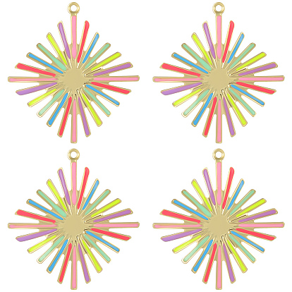 8 шт. настоящие 18k позолоченные подвески из экологически чистой латуни с эмалью, долговечный, без свинца, без кадмии и без никеля, ромбовидный шарм