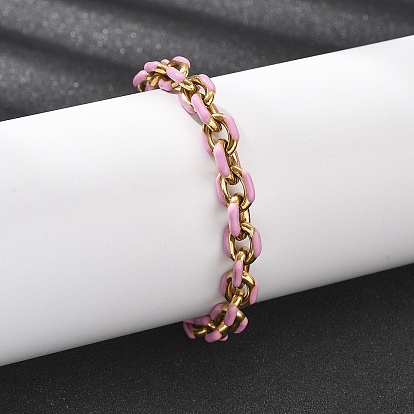 304 женские браслеты-цепочки из нержавеющей стали, с эмалью