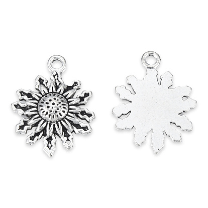 Tibetischer stil Aluminium Anhänger & Charms, cadmiumfrei und bleifrei, Blume
