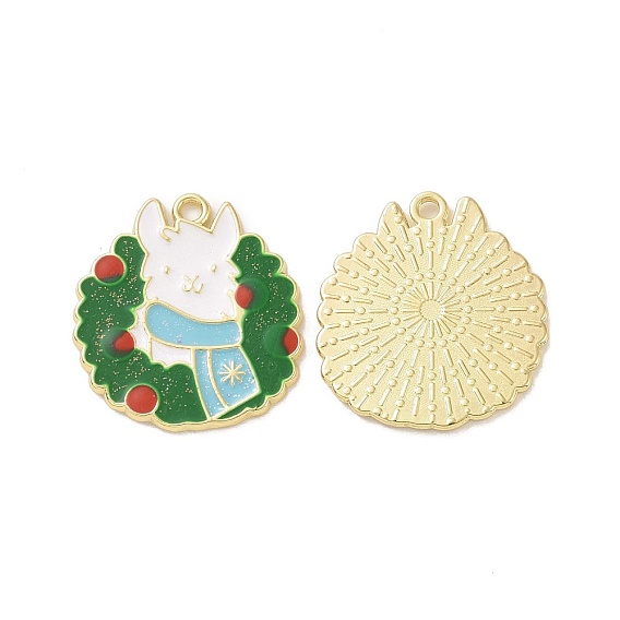 Подвески из эмали из сплава с рождественской тематикой, с блеском порошок, светло-золотистые подвески из альпаки