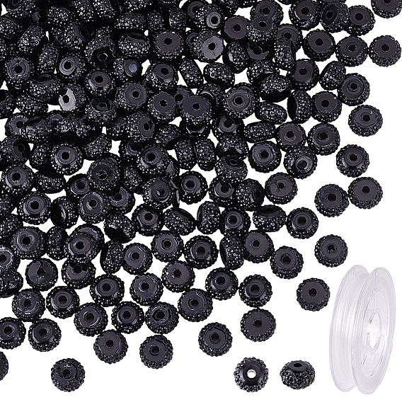 Наборы для самостоятельного изготовления браслетов из бусин-стразов в форме ронделей из смолы