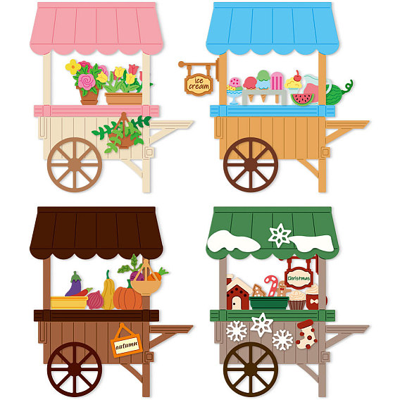 Трафареты для резки углеродистой стали тележки, для diy scrapbooking, Фотоальбом, декоративная бумага для тиснения, форма для поздравительных открыток