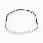 Collares de perlas naturales ajustables con cuentas, con cordones de cuero piel de vaca