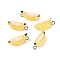 Opaque Resin Imitation Fruit Pendants, Banana Charm, with Platinum Iron Loops
