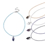 Natural Mixed Bullet Pendant Necklace with Seed Beaded Chains for Women