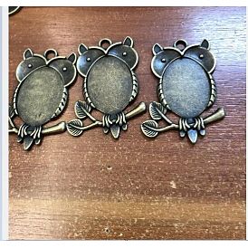 Сеттинги для кабошонов или кулона, сплав, тибетский стиль , сова
