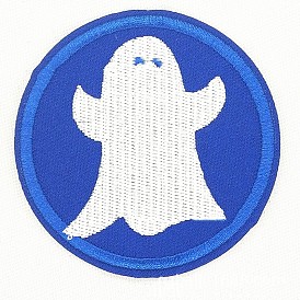 Computerized Embroidery Cloth Iron on/Sew on Patches, Costume Accessories, Flat Round with Ghost
