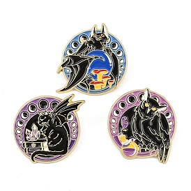 Готические эмалированные значки, булавки для лацканов из сплава для одежды рюкзака, золотые, красочный