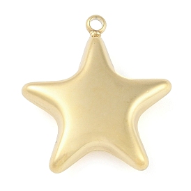 Ion Plating(IP) 304 Stainless Steel Pendants, Manual Polishing, Star Charm