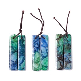 Natural Gemstone Pendants, Dyed, Rectangle