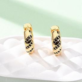 Серьги-кольца из латуни с микропаве из кубических цирконий, без никеля 