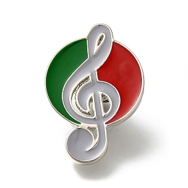 Italian Musical Note Enamel Pins, Alloy Brooch, Green