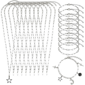 304 комплекты украшений из цепочек-скрепок из нержавеющей стали и браслетов