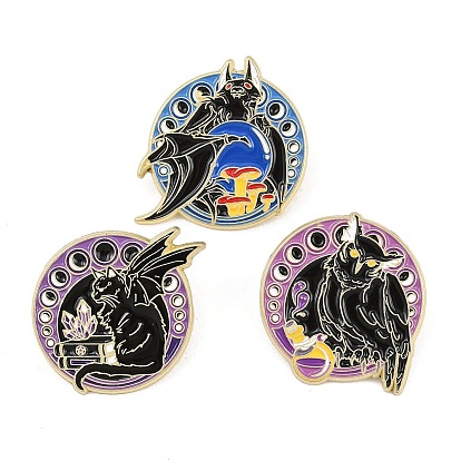 Готические эмалированные значки, булавки для лацканов из сплава для одежды рюкзака, золотые, красочный