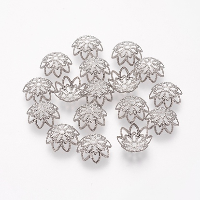 Multi-Petal 304 Stainless Steel Flower Bead Caps