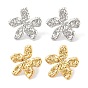 304 Stainless Steel Stud Earrings, Flower, for Women