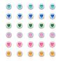 300Pcs Luminous Acrylic Beads, Flat Round with Heart