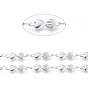 304 Stainless Steel Link Chains, Soldered, with Spool, Heart with Heart