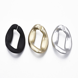 Anillos de unión de plástico ccb pintados con spray, conectores de enlace rápido, para hacer cadenas de joyería,  torcedura