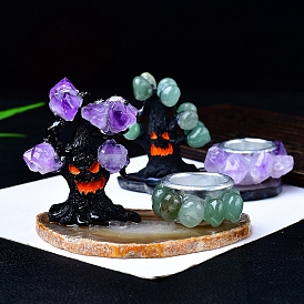 Tree Natural Gemstone Candle Holder for Home Decoration