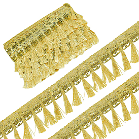 6 Yards filigranes Polyester-Wellquasten-Spitzenband, für Bekleidungszubehör