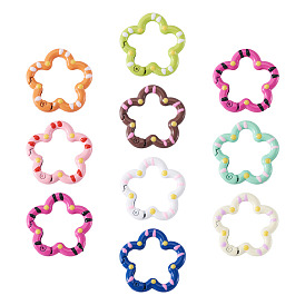 10пружинные кольца из сплава, окрашенные распылением, цветок