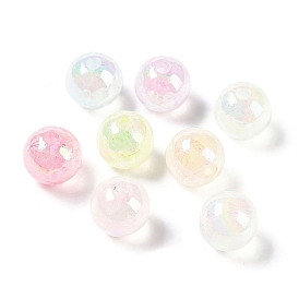 UV Plating Opaque Acrylic Beads, Round