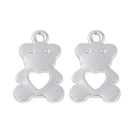 Rack Plating Alloy Pendants, Lead Free & Cadmium Free, Bear Charms