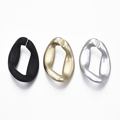 Anillos de unión de plástico ccb pintados con spray, conectores de enlace rápido, para hacer cadenas de joyería,  torcedura