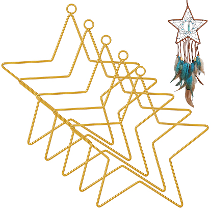 Iron Star Ring for DIY Woven Net/Web with Feather, Macrame & Knotting
