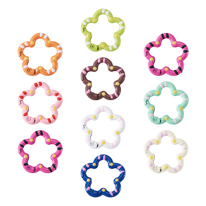 10пружинные кольца из сплава, окрашенные распылением, цветок