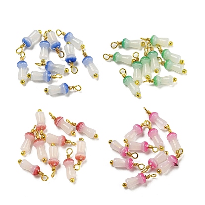 Подвески из грибного стекла, с настоящими 18 к золотыми медными выводами